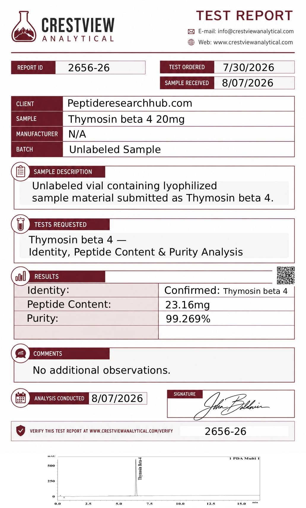 Thymosin Beta-4 (TB-500) 20mg Peptide - Image 2